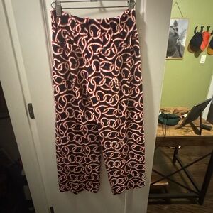 Maeve Red and Navy Wide Leg Pants